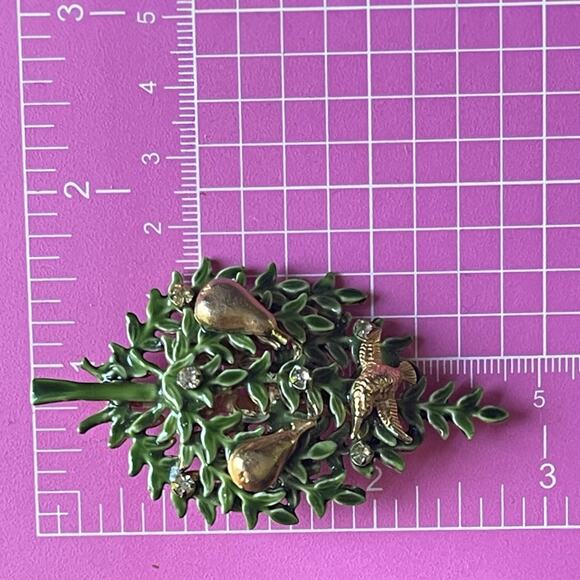 Vintage Christmas Tree Brooch Signed Original By Robert Partridge In A Pear Tree - Picture 5 of 8